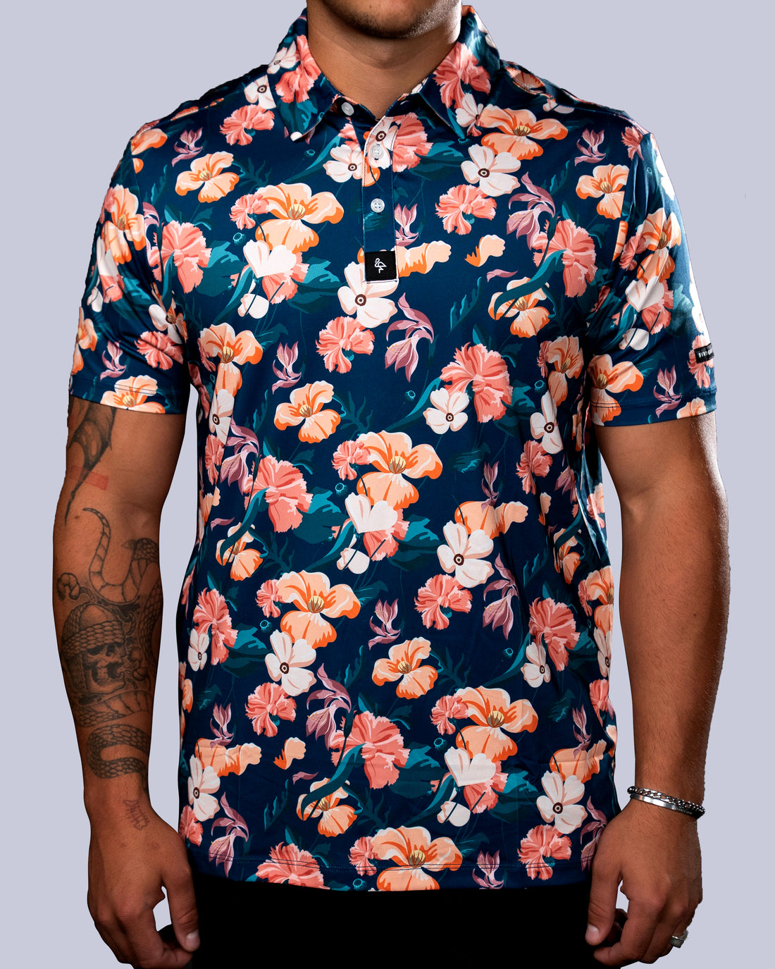 Flower Fade - Navy