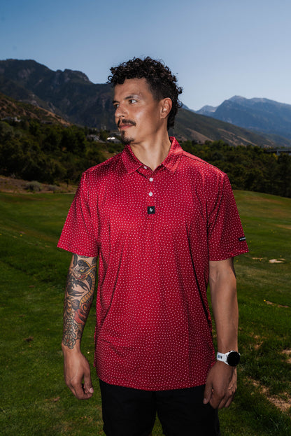 red and white polka dot dress shirt Red Hibiscus Standard Button Down Shirt Red Hibiscus / 6