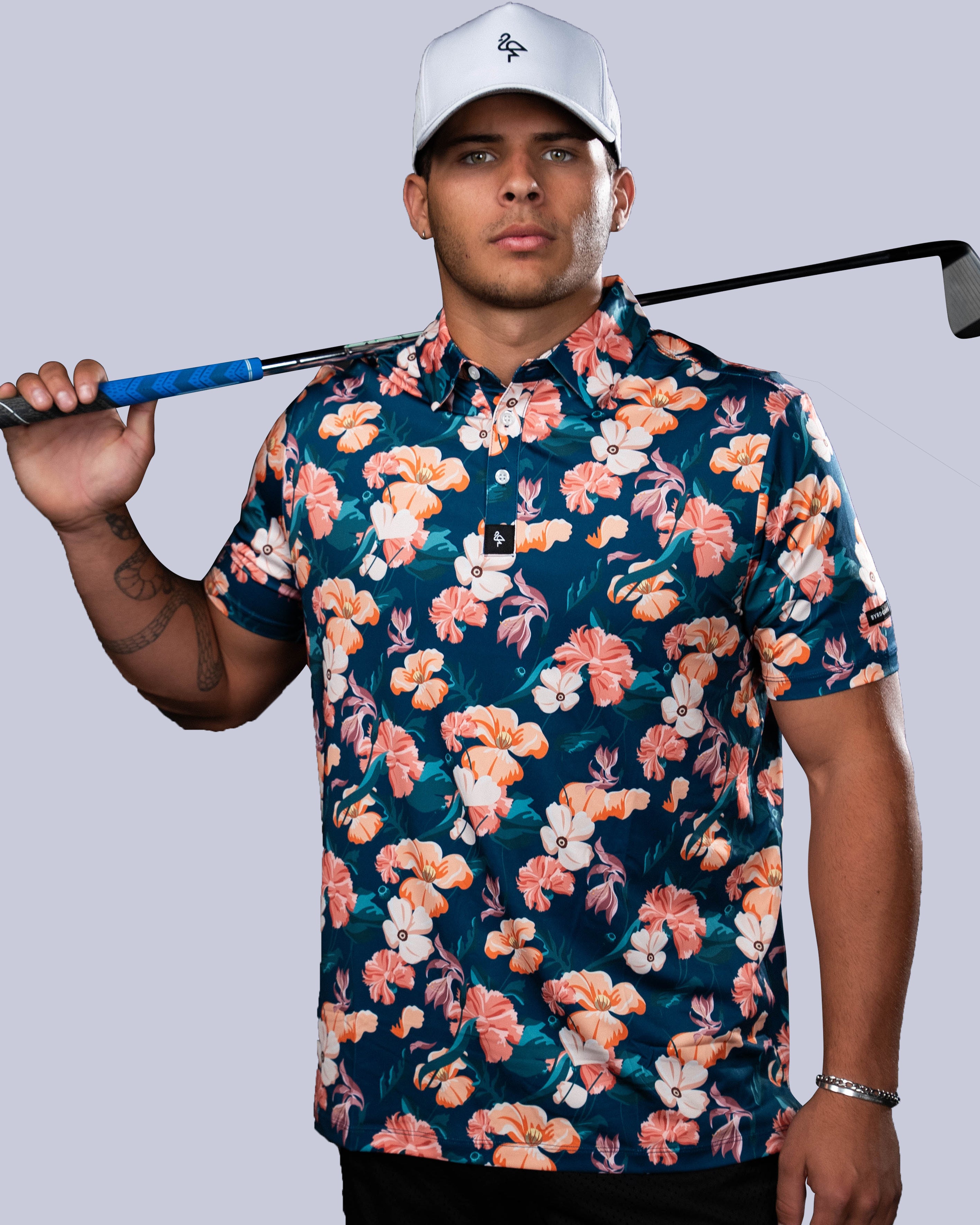 Flower Fade - Navy