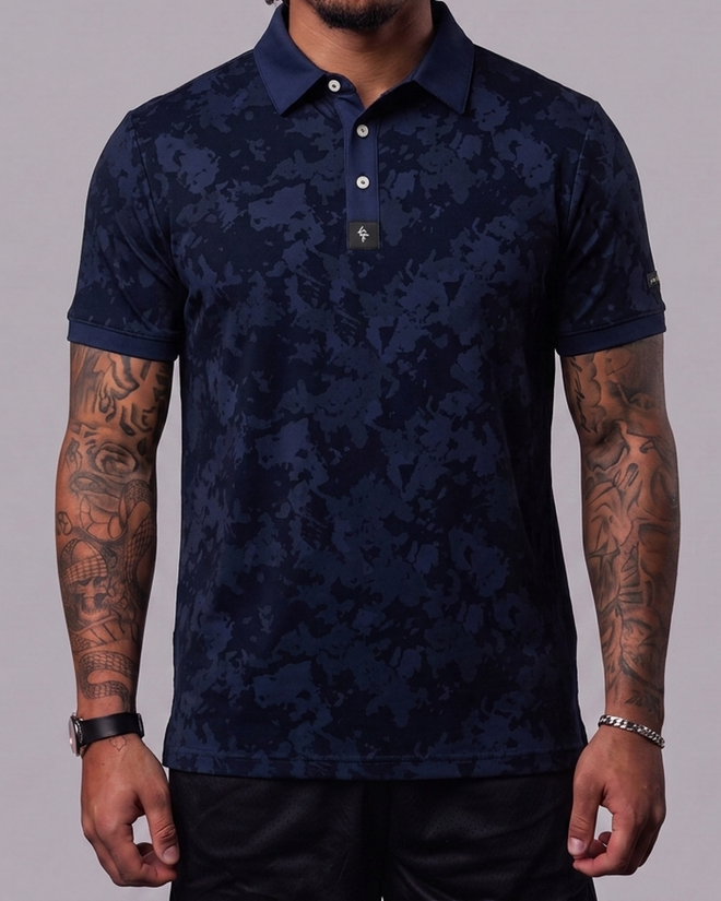 Model wearing the Byrd Gang Obsidian - Navy